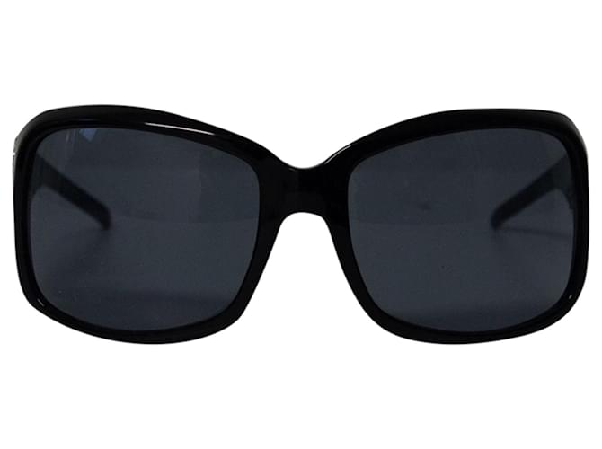 Dolce & Gabbana Crystal Logo Sonnenbrille aus schwarzem Acetat Zellulosefaser  ref.675488