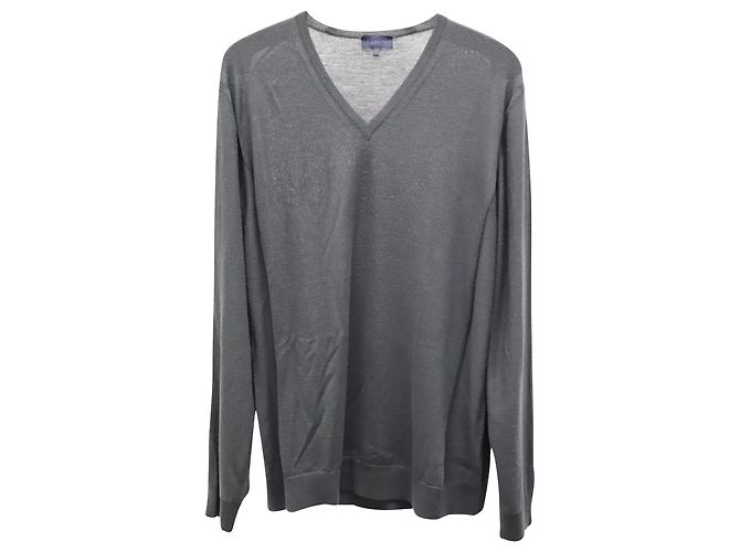 Maglia Lanvin Scollo V In Lana Merino Grigio