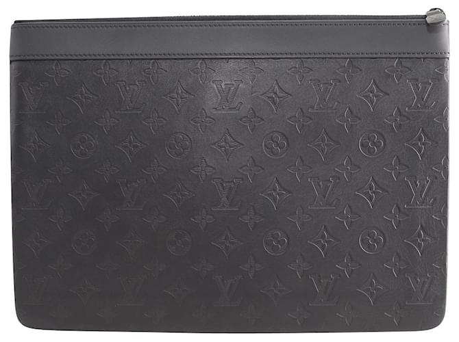 Louis Vuitton Discovery Pochette aus schwarzem Kalbsleder Kalbähnliches Kalb  ref.675506