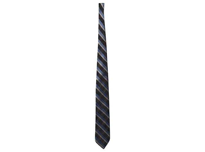 Cravate Valentino à rayures diagonales en soie multicolore  ref.675552