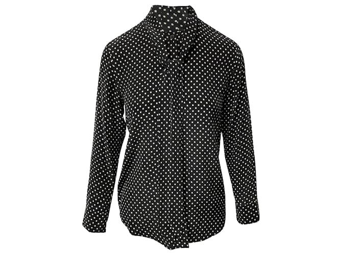 Equipment Camisa entallada de seda negra con estampado de estrellas Signature de Kate Moss Negro  ref.675579