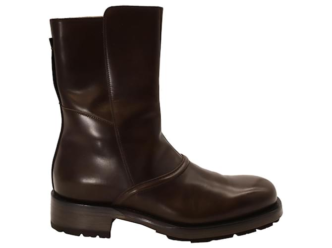 Ermenegildo Zegna Ankle Boots in Brown Leather   ref.675588