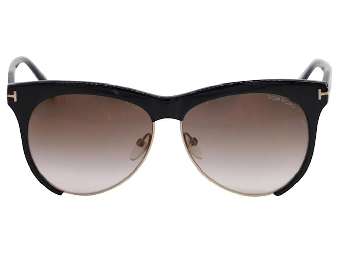 Tom Ford Leona Sonnenbrille in schwarzem Acetat Zellulosefaser  ref.675632
