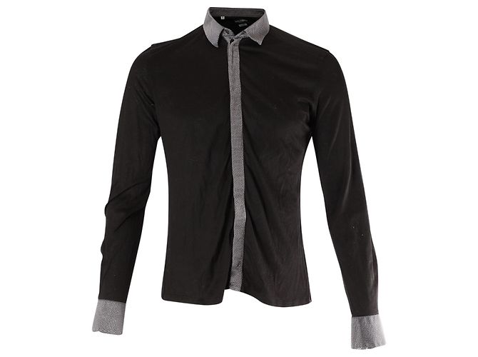 Dolce & Gabbana Button-down-Hemd aus schwarzer Baumwolle