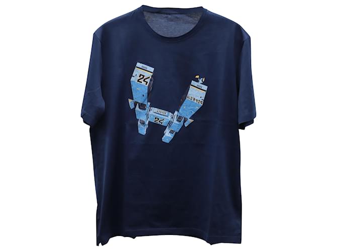 Camiseta Hermès Odyssee de algodón azul marino  ref.675686