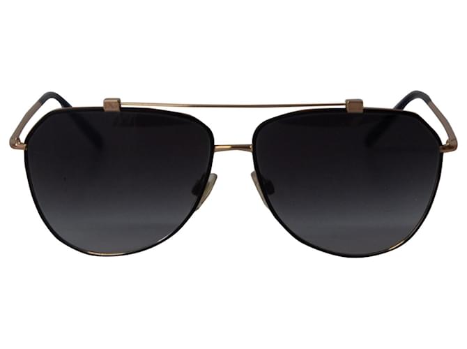 Gafas de sol estilo aviador en metal negro de Dolce & Gabbana  ref.675691