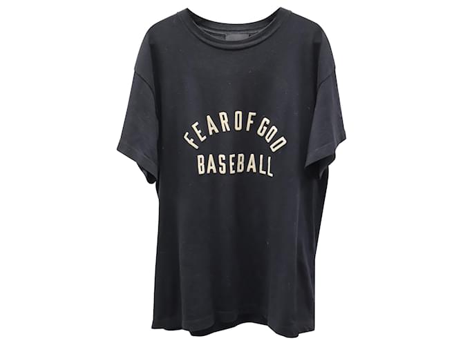 Fear of God Baseball-Print T-Shirt aus schwarzer Baumwolle  ref.675699