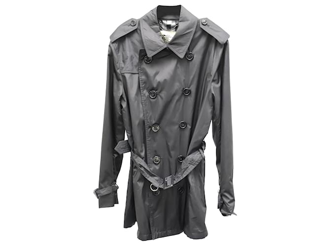 Burberry Trench Léger en Polyester Gris  ref.675719