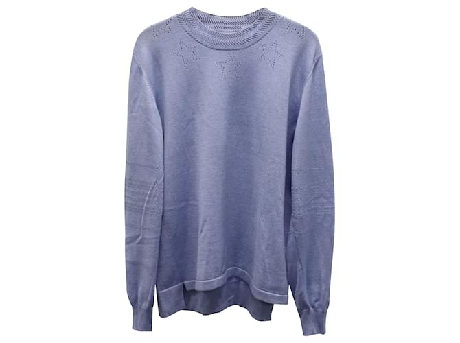 Givenchy Sweater with Star Detail in Light Blue Wool  ref.675722