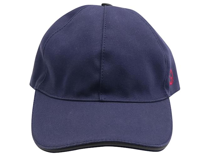 Gucci GG Detail Baseball Cap in Navy Blue Cotton  ref.675749
