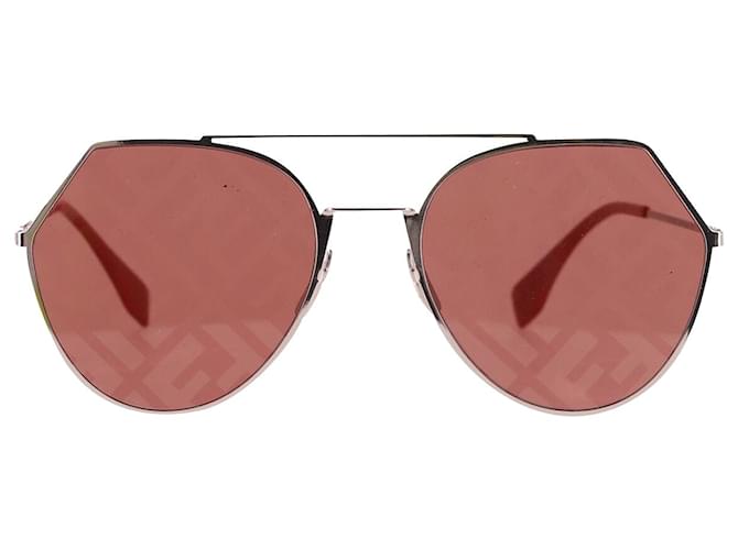 Óculos de sol Fendi Eyeline Aviator em metal vermelho  ref.675769