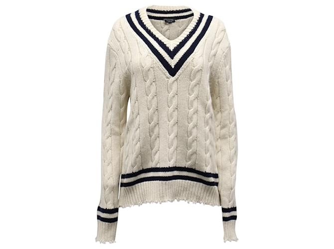 Michael Kors Varsity Knit Sweater in Beige Wool  ref.675782