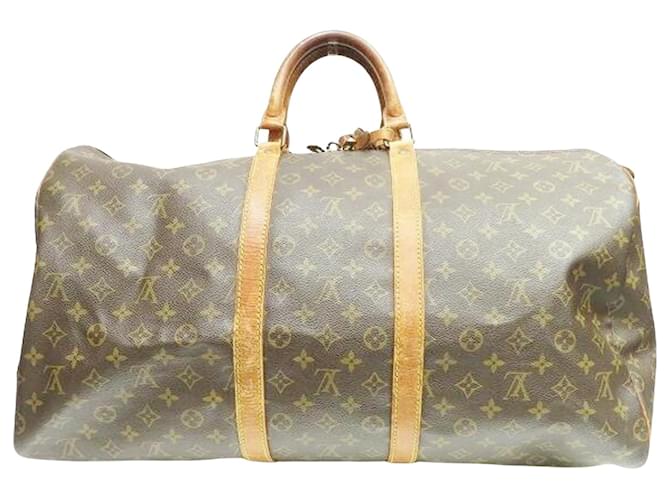 Louis Vuitton Keepall 55 Brown Cloth  ref.675976