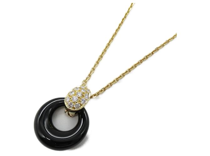 Van Cleef & Arpels Necklace Jewelry K18 Black Yellow gold Diamond ...