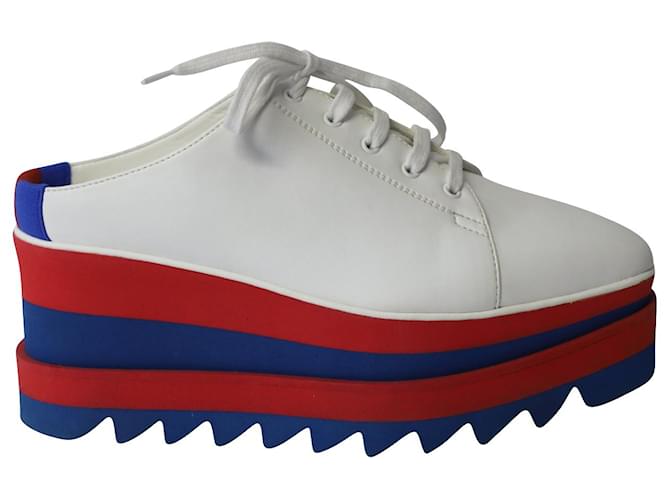 Stella Mc Cartney Zapatos brogue con plataforma Elyse de Stella Mccartney en cuero vegano blanco  ref.676193