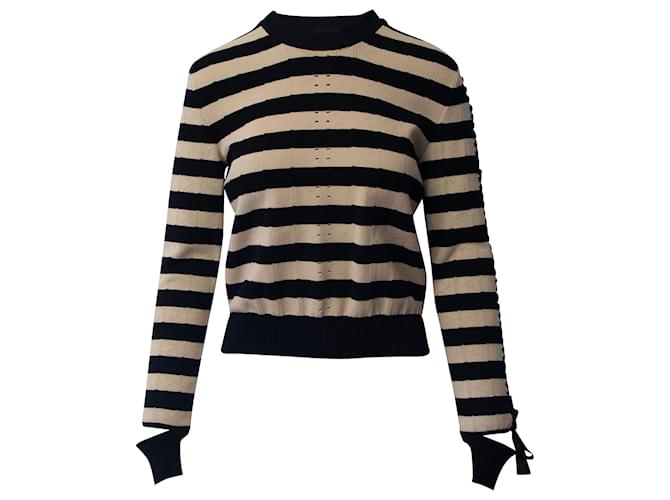 Fendi Striped Pullover in Black/Nude Wool  ref.676218
