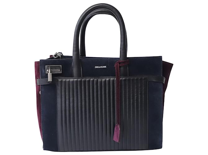 Zadig & Voltaire Candide Handbag in Navy Blue Suede  ref.676233
