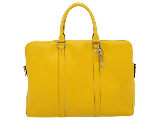 Louis Vuitton Porte Documents Voyage Amarelo Couro  ref.676384