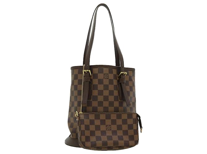 Louis Vuitton Bucket Brown Cloth  ref.676419