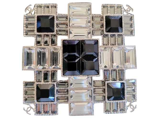 Chanel Square Pin Brooch 2019 Silvery Metal  ref.676551