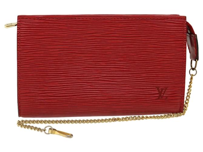 LOUIS VUITTON Epi Bucket PMPouch Pouch Rosso LV Auth 31953 Pelle  ref.676869