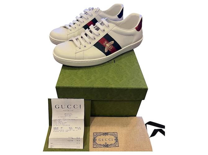 Ace sneakers Gucci 2022 Bianco Rosso Verde Pelle  ref.677114