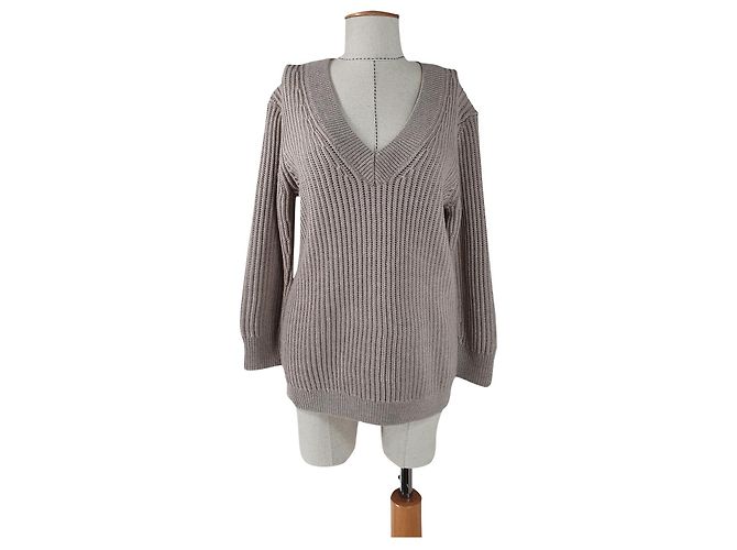 Autre Marque Babaton Merino Pullover Oversize Beige 