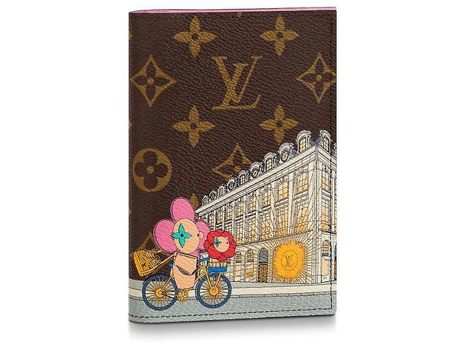 Louis Vuitton Animación de Navidad de portada de pasaporte LV Rosa