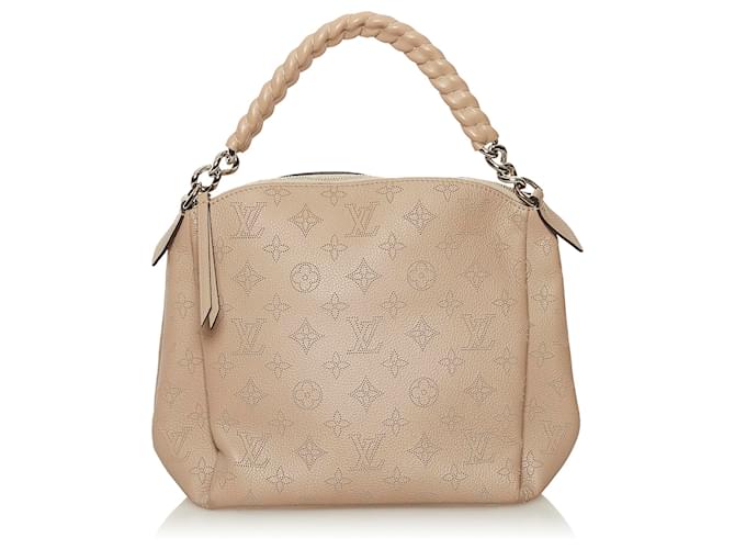 Louis Vuitton Brown Mahina Babylone BB Beige Leather Pony-style