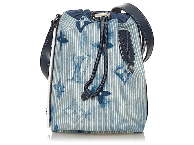 Blue Louis Vuitton Sac Marin BB Bucket Bag