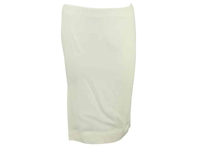 Alexander McQueen Crepe Midi Pencil Skirt in Ivory Acetate White Cream Cellulose fibre  ref.677336