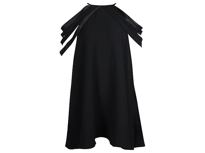 Halston Heritage Halston Off Shoulder Mini Dress in Black Polyester  ref.677364