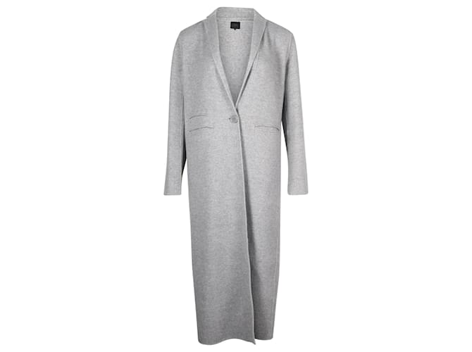 Maje Galaxie Long Coat in Grey Wool  ref.677370