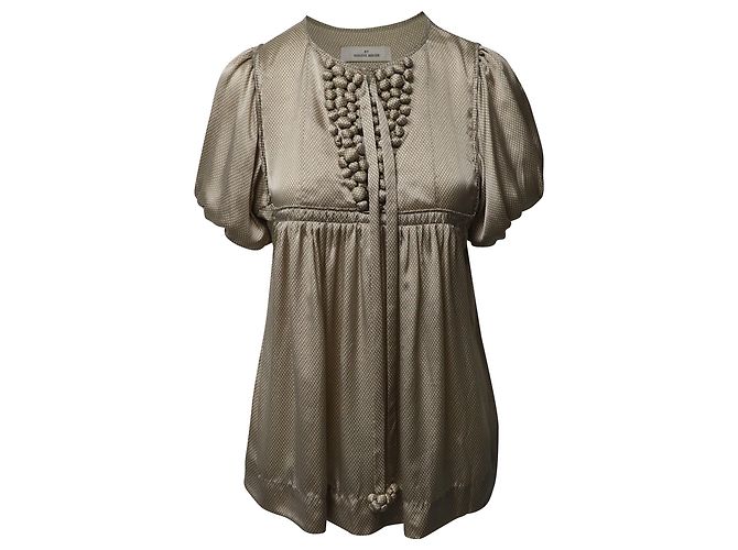 By Malene Birger Blusa de corte imperio en seda dorada Dorado Metálico