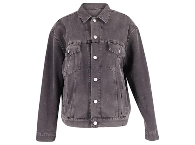 Balenciaga Crystal Encrusted Denim Jacket in Grey Cotton  ref.677389
