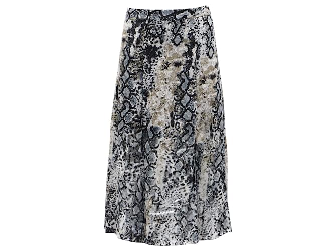 Alice + Olivia Athena Snake-Print Burnout Midi Skirt in Multicolor Viscose Cellulose fibre  ref.677394