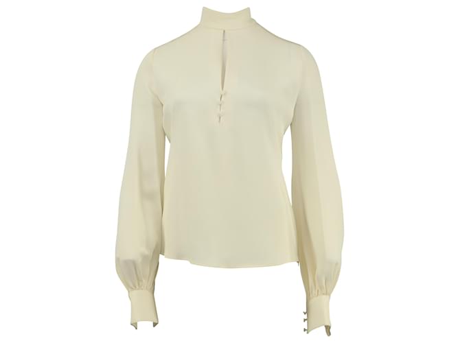 Blusa in crepe di Alexander McQueen in seta avorio Bianco Crudo  ref.677395