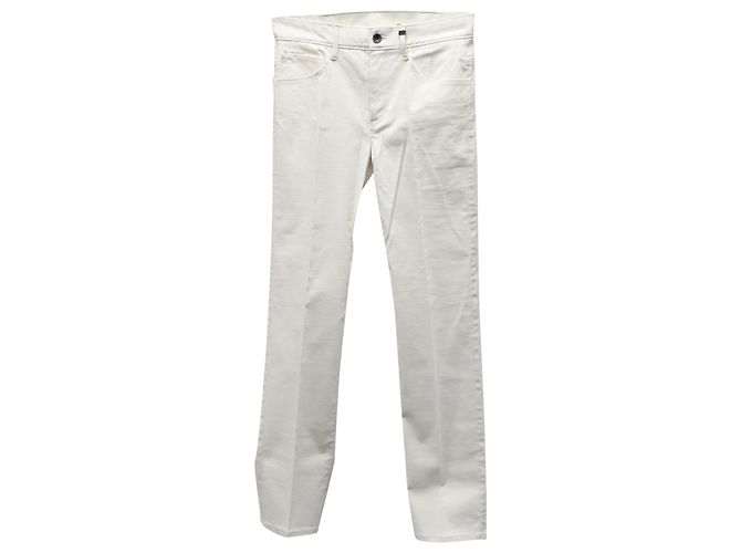 Pantalones Helmut Lang de pernera recta en algodón blanco