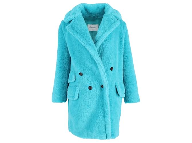 Max Mara Adenia Teddy Coat in Turquoise Alpaca Wool  ref.677398