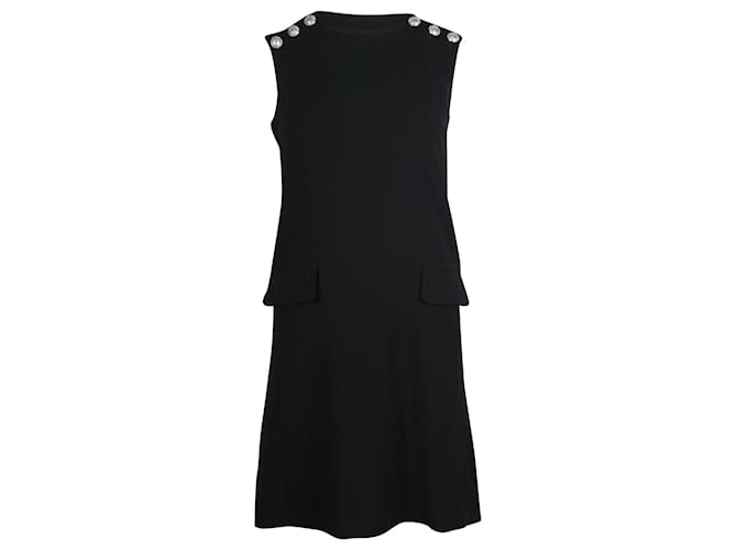 Claudie Pierlot Button Shoulder Mini Dress in Black Triacetate Synthetic  ref.677403