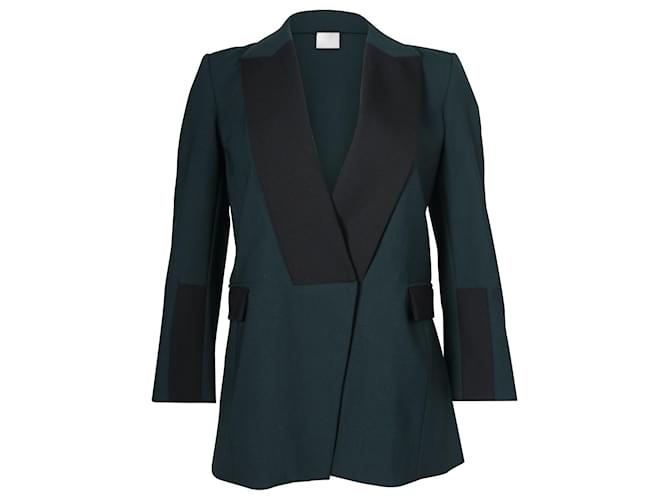 Autre Marque Dion Lee Two-Toned Blazer in Forest Green and Black Polyester  Python print  ref.677411