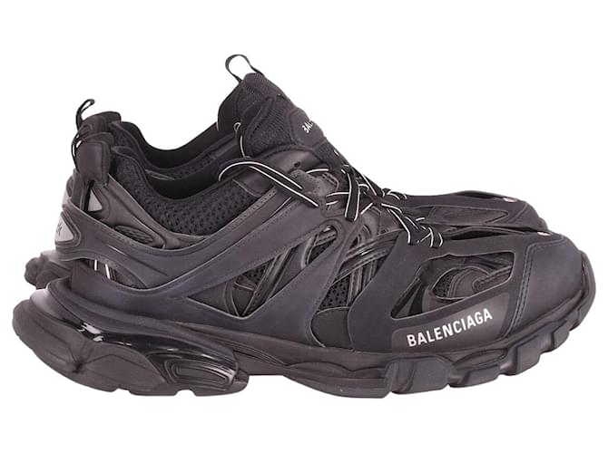 Balenciaga Track Sneakers aus schwarzem Leder und Nylon-Mesh  ref.677420