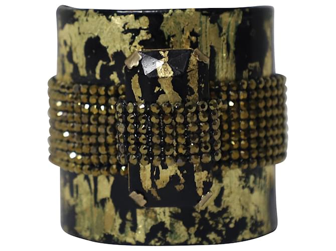 Erickson Beamon Studded Bangle Bracelet in Gold Beads Golden  ref.677432