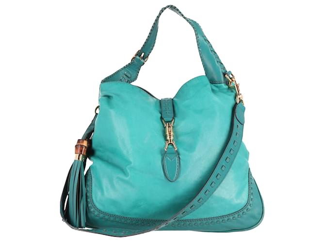 Gucci Jackie Hobo Shoulder Bag in Teal Leather Green  ref.677439