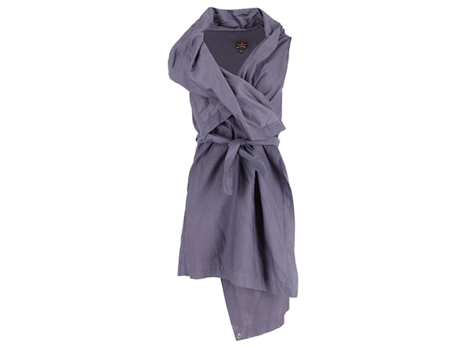 Vivienne Westwood Anglomania Chest Draped Dress in Navy Cotton Blue Navy blue  ref.677461