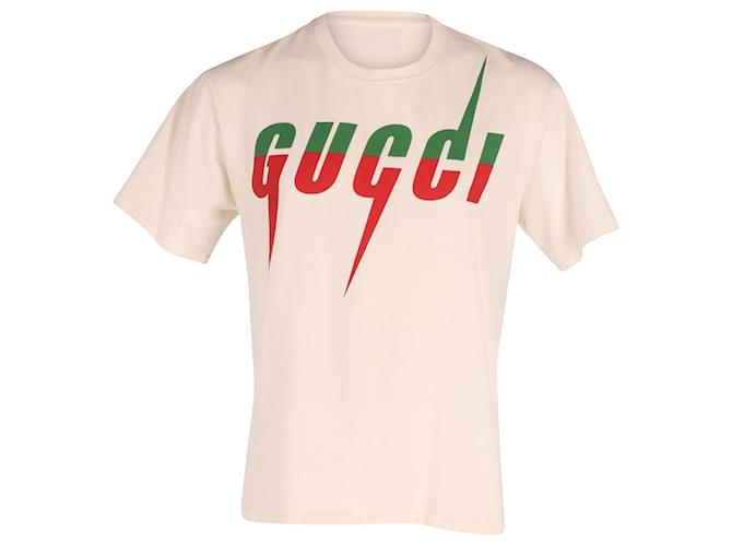 Gucci Two-Tone Brand T-shirt in White Print Cotton ref.677501