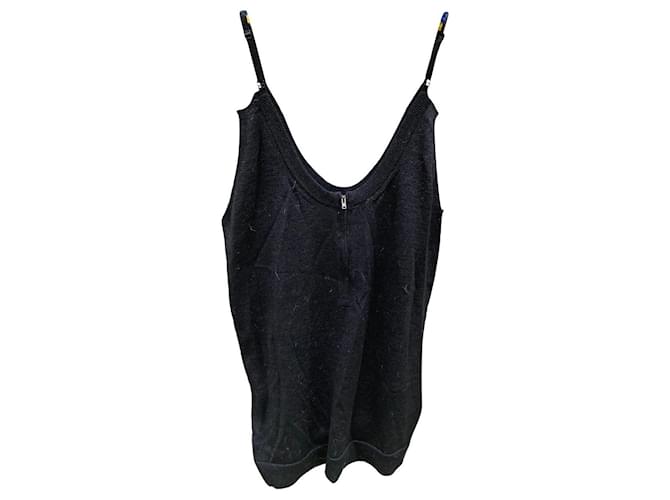 Stunning short dress for the Miu Miu parties Black Silvery Wool  ref.677518