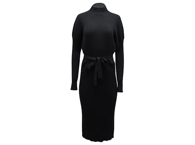 Proenza Schouler Button Embellished Knit Dress in Black Silk