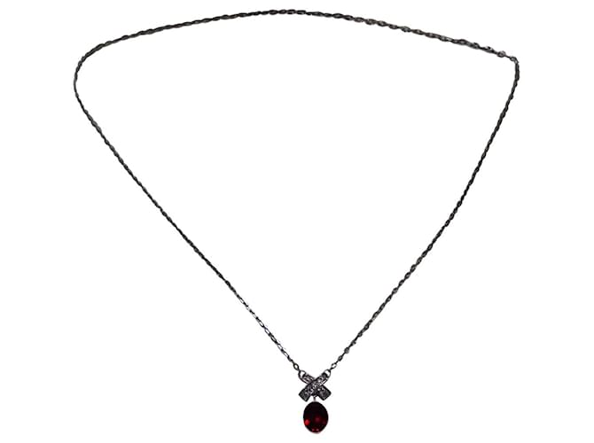 Conjunto de joyería de aretes y collar de Swarovski en cristal rojo Roja  ref.677541