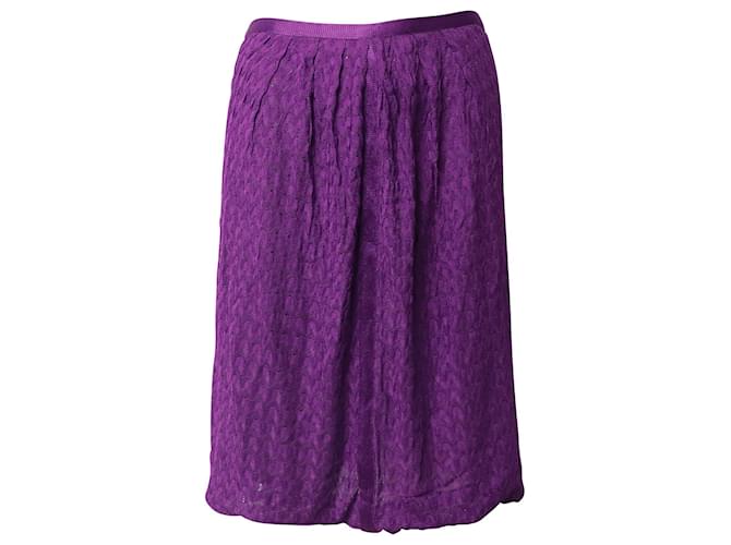 Missoni Arrow Lace Midi Skirt in Purple Polyester  ref.677543